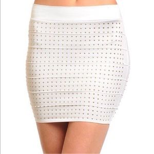White Bandage Skirt with Rhinestones